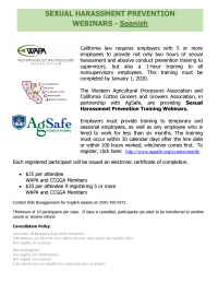 Sexual Harassment Training Prevention Webinars- Spanish | California